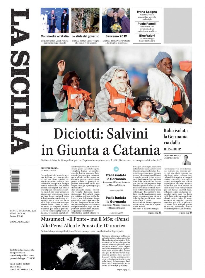 Restyling diario La Sicilia - Tercera versión